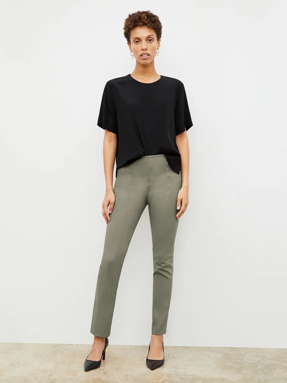 m.m. lafleur The Foster Cigarette Pant - PowerStretch in Thyme - Picture 2 of 10